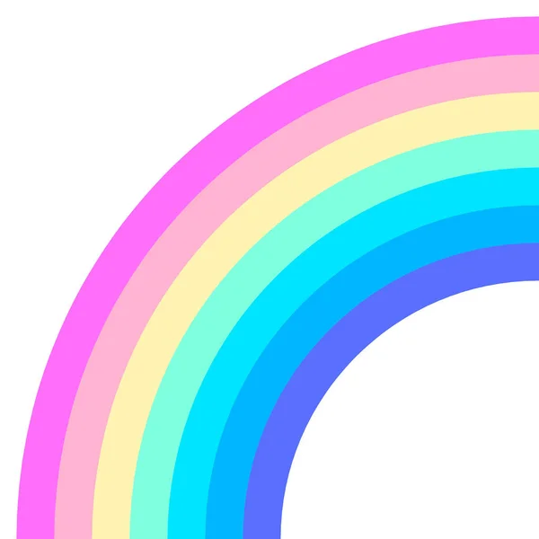 虹の半分円弧の形 四分の一円 パステルネオンスペクトルの色 カラフルな縞模様 ベクトルイラスト レインボーアイコン — ストックベクタ