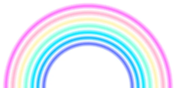 Gökkuşağı Kavisli Şekil Yarım Daire Pastel Neon Spektrum Renkleri Renkli — Stok Vektör