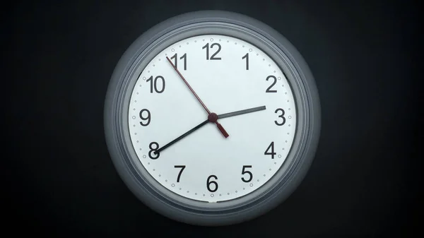 时钟显示时间上午2点40分或下午2点40分 黑色背景 文本复制空间 时间概念 — 图库照片