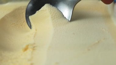 Dondurma aromalı vanilya, yakın çekim yiyecek konsepti..