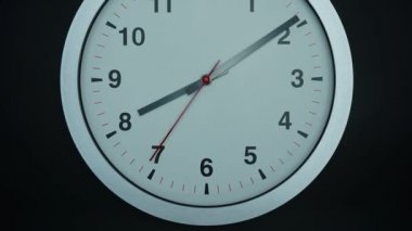 Açılı kamerayı baştan sona kapat, Gri duvar saati 08.00 ya da 08.00 'den itibaren başlar.. 