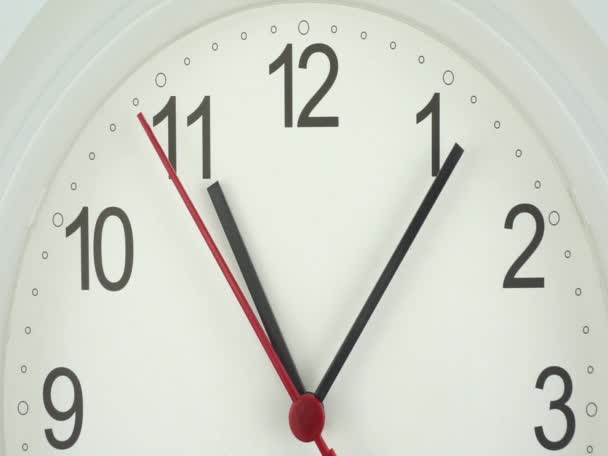 Closeup Relógio Branco Showtime Segunda Mão Move Lentamente Conceito Tempo — Vídeo de Stock