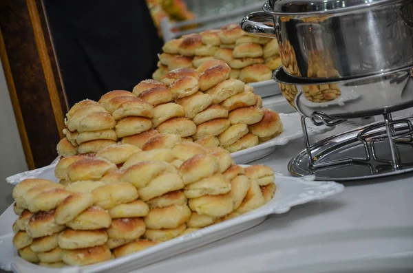 Widok Bliska Tarty Chleb Serowy — Zdjęcie stockowe