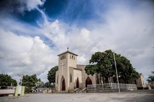 Abril 2018 Centro Cidade Praça Igreja Capim Grosso Bahia Brasil — Fotografia de Stock