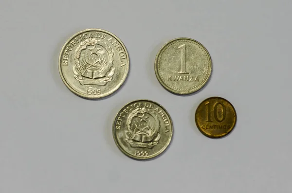 Closeup View Old Coins Gray Background — Stock Photo, Image