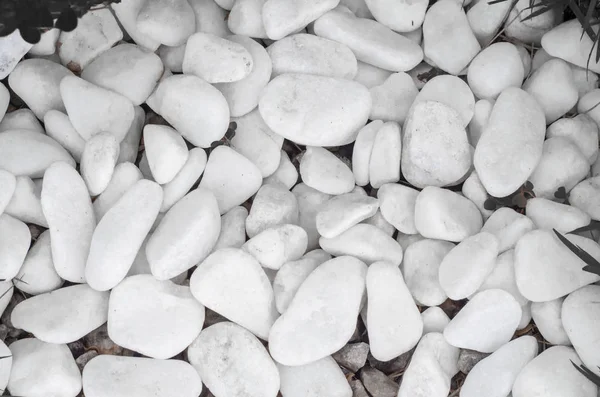 Closeup View White Pebbles Heaped — Stock Photo, Image