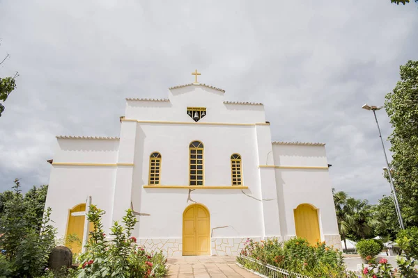 Vista Close Igreja Com Entrada Cidade — Fotografia de Stock