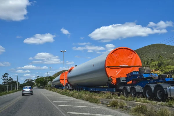 Jacobina Bahia Brazilië September 2018 Vrachtwagen Met Eolische Toren Onderdelen Stockfoto