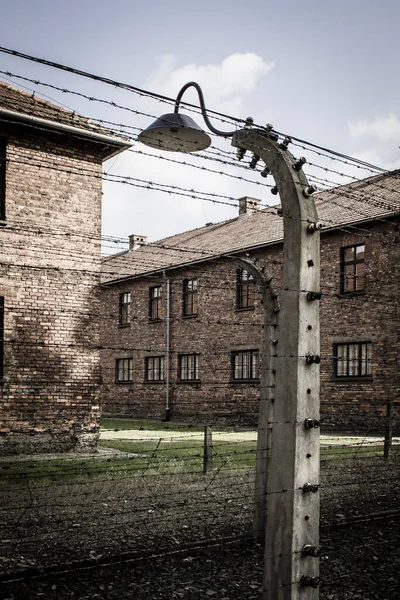 Auschwitz Concentration Camp Museum Buildings Poland — стокове фото