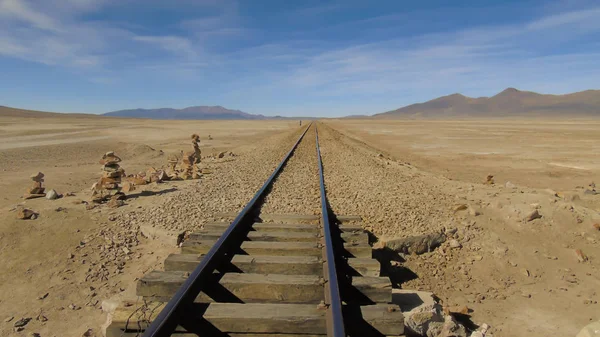 Oude Spoorlijnen Van Boliviaanse Spoorweg — Stockfoto