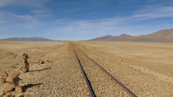 Oude Spoorlijnen Van Boliviaanse Spoorweg — Stockfoto
