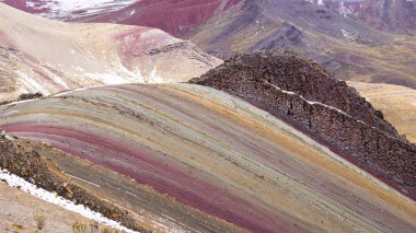 Vinicunca 'da Renkler Dağı, Cusco' da Peru