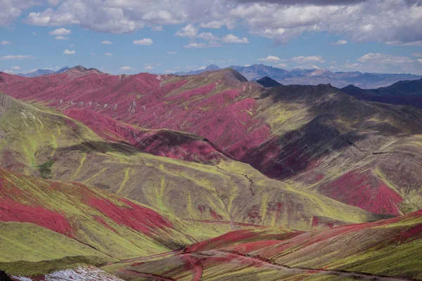 Kızıl Vadi Palccoyo Cusco Peru Daki Gökkuşağı Dağının Yanında — Stok fotoğraf