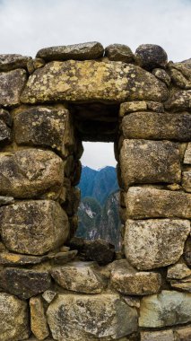 Machu Picchu Peru şehrinin İnka mimarisi