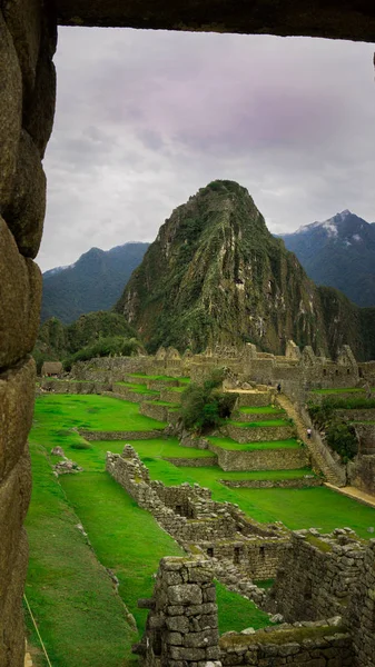 Kilátás Machu Picchu Citadellából Cusco Peru — Stock Fotó