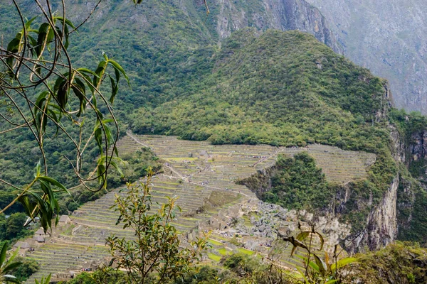 Terraços Plataformas Agrícolas Império Inca Machu Picchu Cusco — Fotografia de Stock