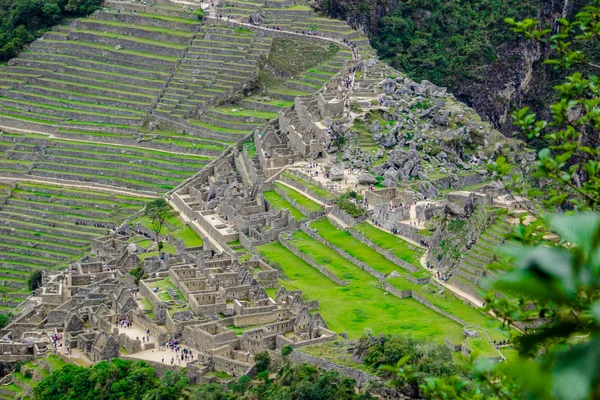 Vedere Din Machu Picchu Din Wayna Picchu Huayna Picchu — Fotografie, imagine de stoc