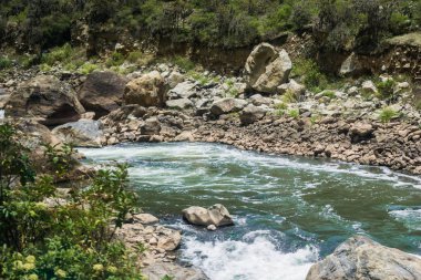 Rio Vilcanota şehri Aguas Calientes Peru Cusco