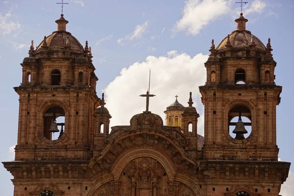 Iglesia Orden Compaa Jess Sus Campanarios Desde Plaza Armas Del —  Fotos de Stock