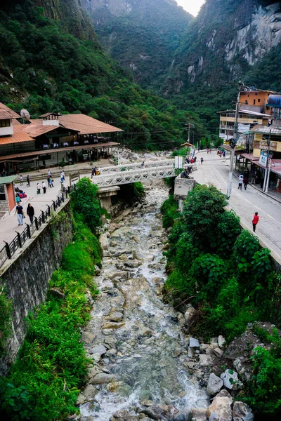 Aguas Calientes Ciudad Machu Picchu Ciudad Puente Blanco — Foto de Stock