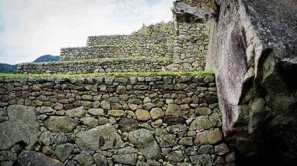 Inca Birodalom Teraszai Vagy Mezőgazdasági Platformjai Machu Picchu Cusco — Stock Fotó