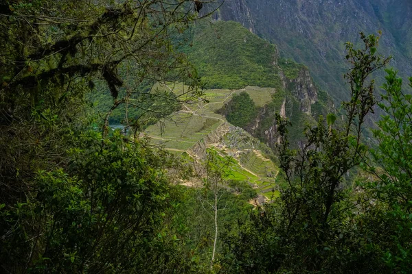 Blick Auf Machu Picchu Von Wayna Picchu Huayna Picchu — Stockfoto