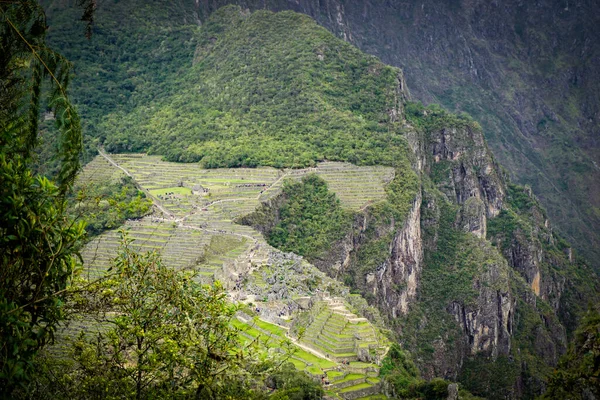 Άποψη Του Machu Picchu Από Wayna Picchu Huayna Picchu — Φωτογραφία Αρχείου