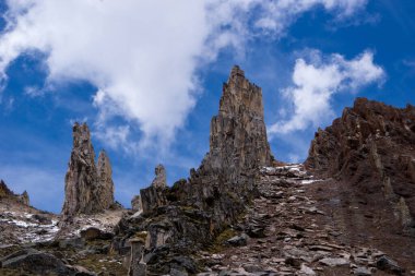Taş Ormanı, sivri ve dik kayalar. Cusco Peru Palccoyo 'da