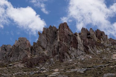 Taş Ormanı, sivri ve dik kayalar. Cusco Peru Palccoyo 'da