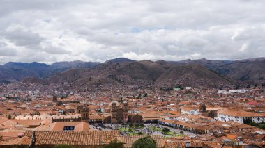 Cusco Peru 'daki San Blas ana meydanının manzarası