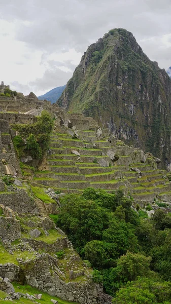 Wielka Panorama Machu Picchu Cusco Peru — Zdjęcie stockowe