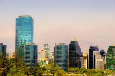 View of the financial center of Santiago de Chile clipart