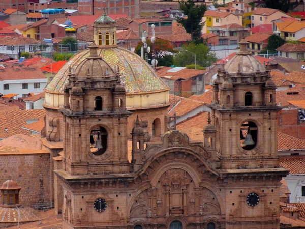 Iglesia Orden Compaa Jess Sus Campanarios Desde Plaza Armas Del —  Fotos de Stock