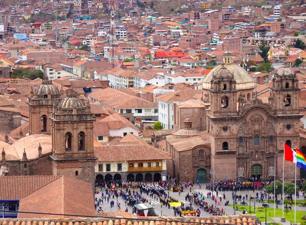 Iglesia Orden Compaa Jess Sus Campanarios Desde Plaza Armas Del — Foto de Stock