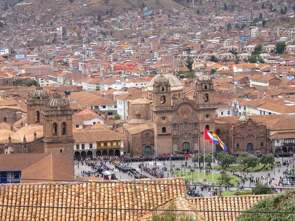 Iglesia Orden Compaa Jess Sus Campanarios Desde Plaza Armas Del — Foto de Stock