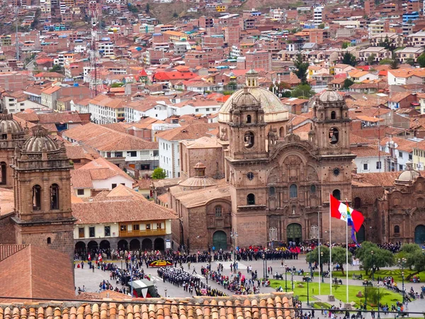 Vista Panorámica Plaza Central Cusco Centro Cusco Perú — Foto de Stock