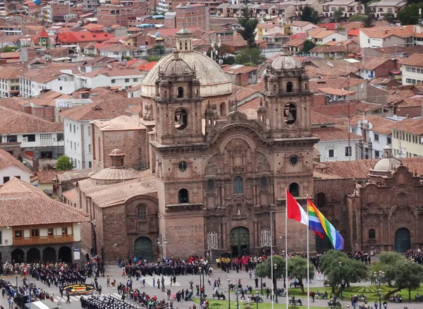 Vista Panorámica Plaza Central Cusco Centro Cusco Perú — Foto de Stock