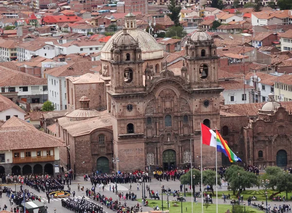 Vista Panorámica Plaza Central Cusco Centro Cusco Perú — Foto de Stock