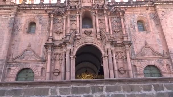 Company Jesus Church Plaza Armas Cusco Peru — стокове відео