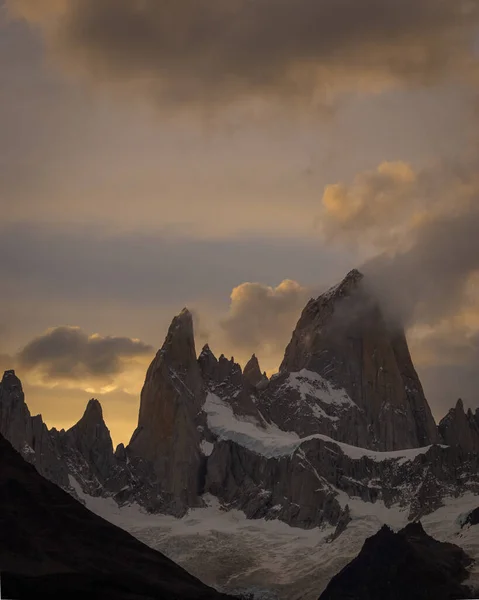 Zonsondergang Mount Fitz Roy Patagonië Argentinië — Stockfoto