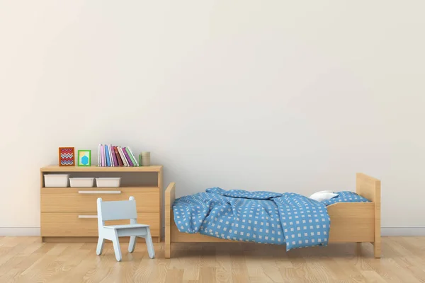 Спальня для ребенка. 3d интерьер — стоковое фото
