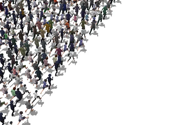 Άνθρωποι τρέχει μακριά 3d απεικόνιση — Φωτογραφία Αρχείου