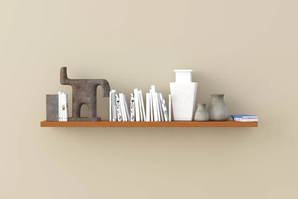 Eleganta bokhyllan rum. 3D render. — Stockfoto