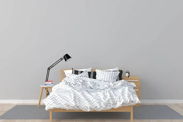 Camera da letto interna. rendering 3d . — Foto Stock