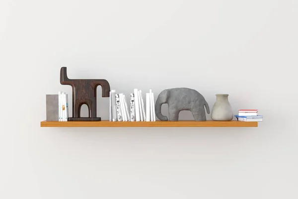 Şık bookshelf Oda. 3D render. — Stok fotoğraf