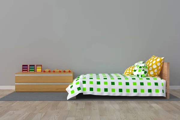 Υπνοδωμάτιο για το παιδί. 3D εσωτερικό — Φωτογραφία Αρχείου