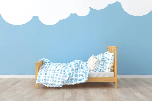 Bed kamer kinderkamer. 3D interieur — Stockfoto