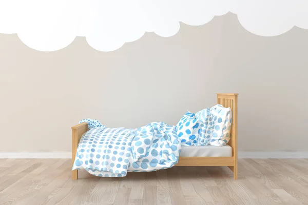 Bed kamer kinderkamer. 3D interieur — Stockfoto