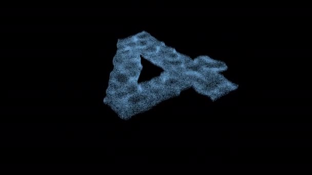 の小さな粒子によって多角形の波の流れの数 — ストック動画