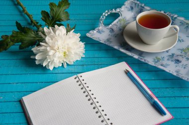 businessmans kahvaltı mavi bir tablo